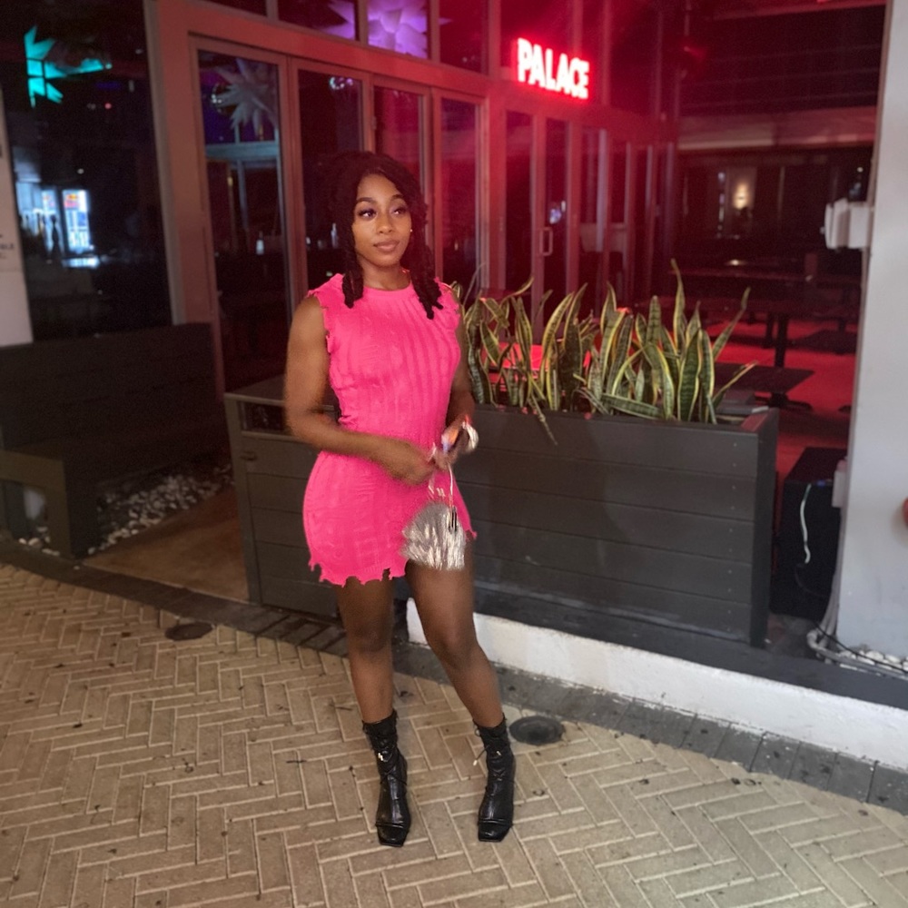 All pink thick Cotton dress